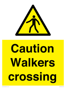 Caution walkers crossing